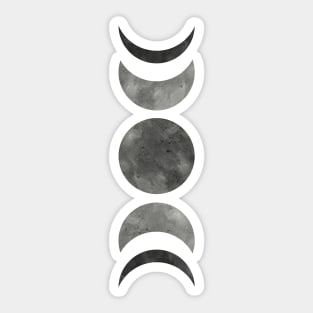 Black and white moon phases Sticker